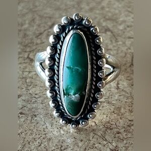 STERLING SILVER RING WITH Green Stone size 6